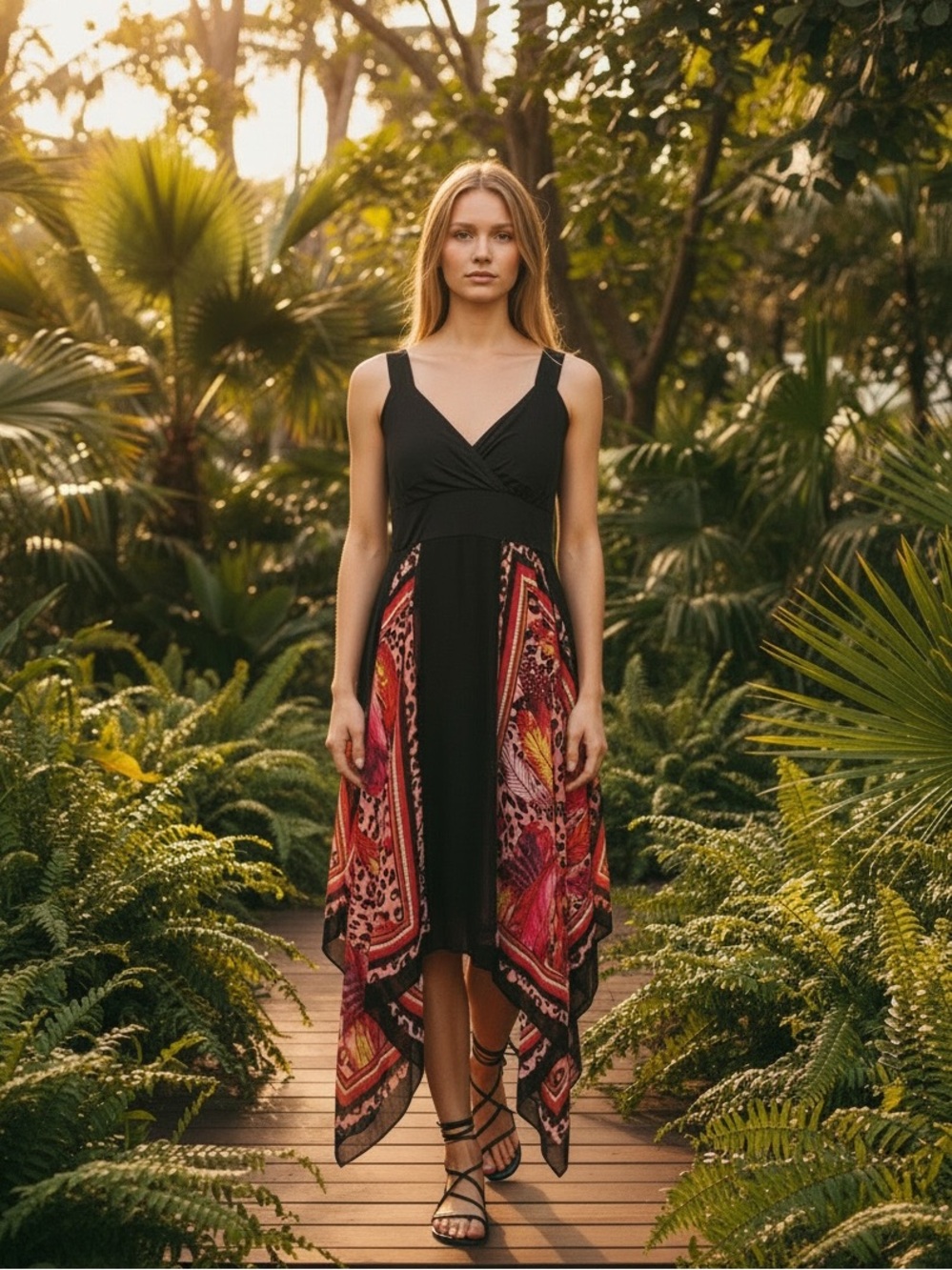 Fresh of LA Asymmetrical Handkerchief Dress NWOT
